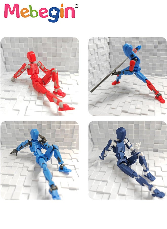 5 Pack Assembly Completed T13 Action Figure Set, Fully Articulated Titan 13 Action Figure, Dummy 13 Action Figure with Movable Joints and Abundant Accessories, 3D Printed Multi-Jointed Robots, Creat