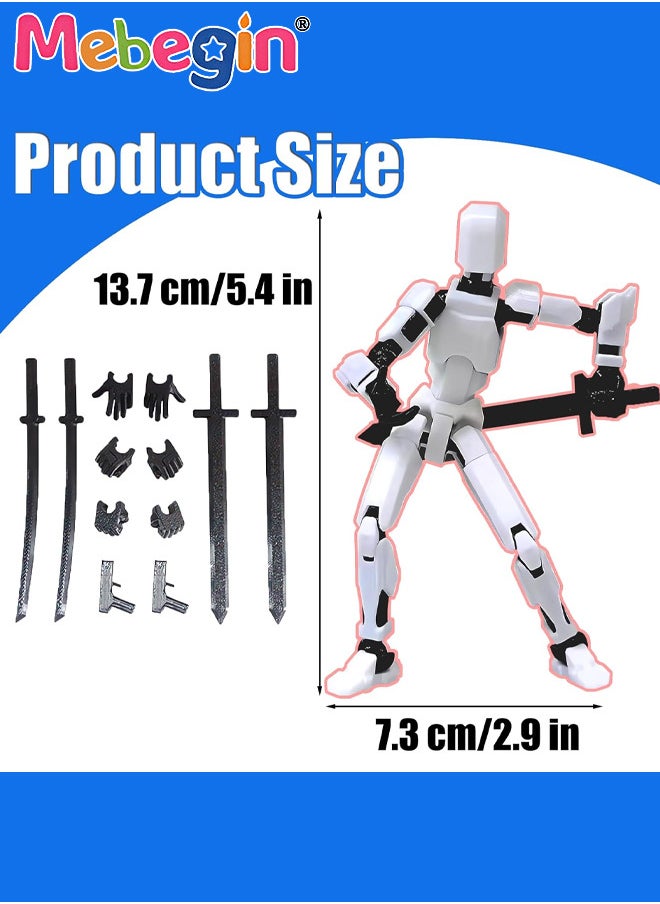 5 Pack Assembly Completed T13 Action Figure Set, Fully Articulated Titan 13 Action Figure, Dummy 13 Action Figure with Movable Joints and Abundant Accessories, 3D Printed Multi-Jointed Robots, Creat