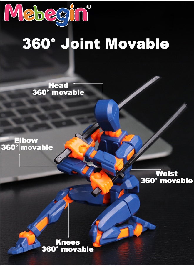 5 Pack Assembly Completed T13 Action Figure Set, Fully Articulated Titan 13 Action Figure, Dummy 13 Action Figure with Movable Joints and Abundant Accessories, 3D Printed Multi-Jointed Robots, Creat