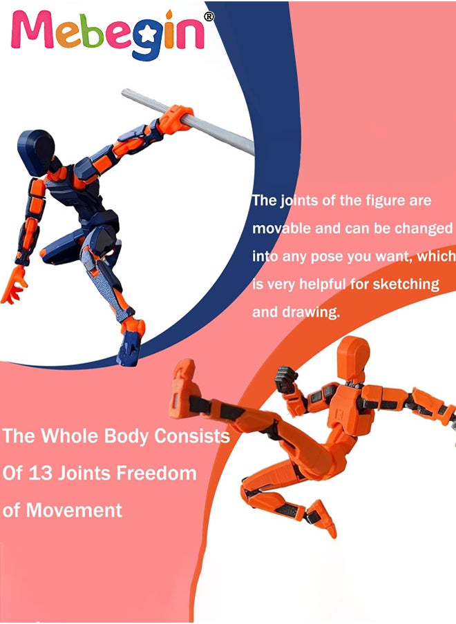 5 Pack Assembly Completed T13 Action Figure Set, Fully Articulated Titan 13 Action Figure, Dummy 13 Action Figure with Movable Joints and Abundant Accessories, 3D Printed Multi-Jointed Robots, Creat