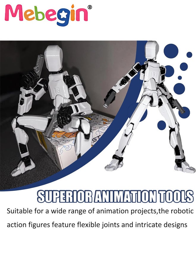5 Pack Assembly Completed T13 Action Figure Set, Fully Articulated Titan 13 Action Figure, Dummy 13 Action Figure with Movable Joints and Abundant Accessories, 3D Printed Multi-Jointed Robots, Creat