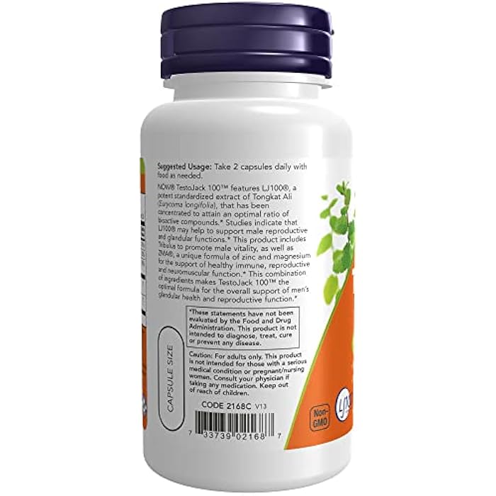 now تستو جاك 100 تركيبة أداء الذكور، 60 كبسولة نباتية - Image 3