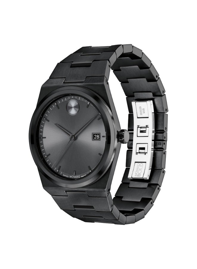 MOVADO BOLD Movado  Bold Quest Quartz Grey Dial Black Steel Men's Watch 3601224 - Image 2