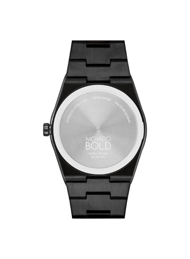 MOVADO BOLD Movado  Bold Quest Quartz Grey Dial Black Steel Men's Watch 3601224 - Image 3