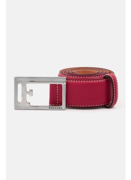 Ferrari Men Brand Logo Leather Belt, Red  - Image 1