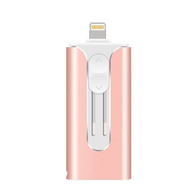 Wholesale cross-border USB flash drive for Apple mobile phone USB flash drive Android computer tablet three-in-one universal 512g 1TB 2TB Pink 