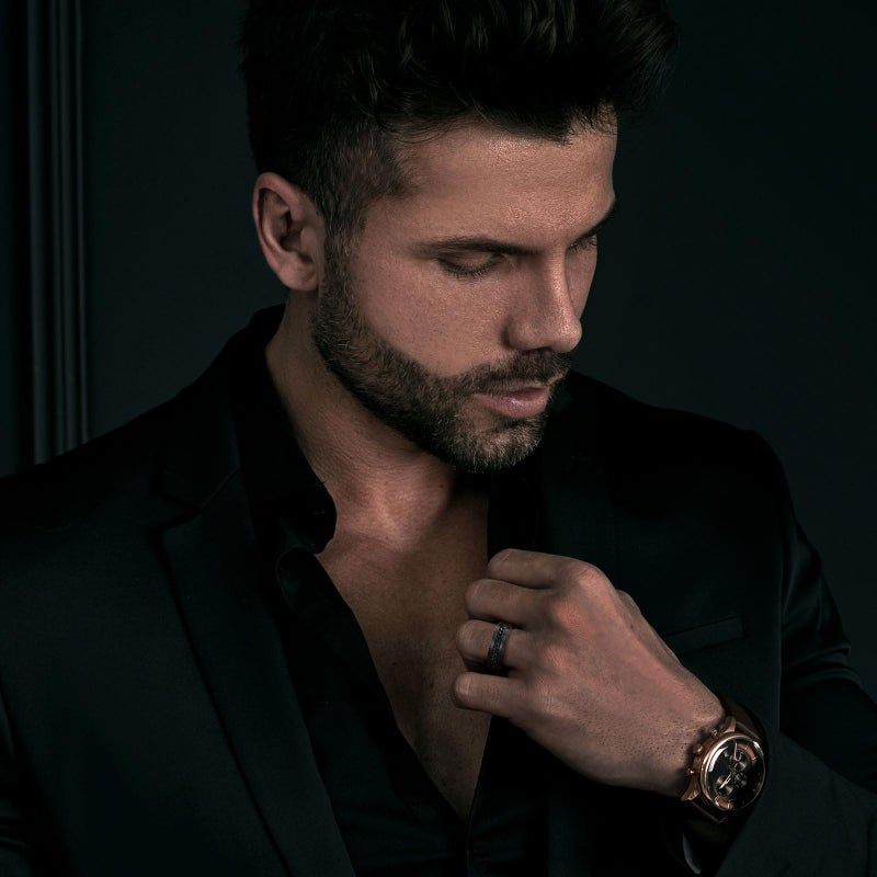 King Will 316L Stainless Steel Fidget Ring for Men Women-8mm Width Black Chain Spinner Ring, Durable Wedding Band with Stress Relief Comfort Fit Fidget Spinner Men's Jewelry Size 8 - Image 5