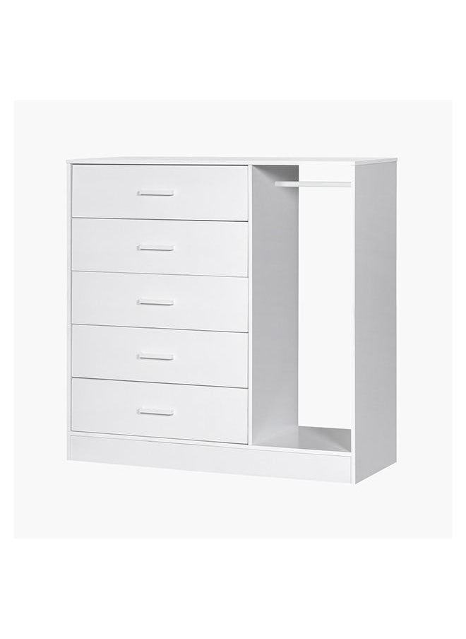 Home Box - Vanilla Cody Chest of 5-Drawers With Hanger 118x119x44 cm - Image 1