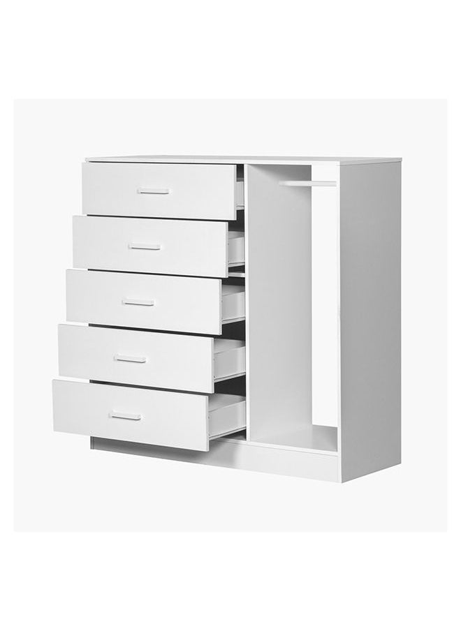 Home Box - Vanilla Cody Chest of 5-Drawers With Hanger 118x119x44 cm - Image 1
