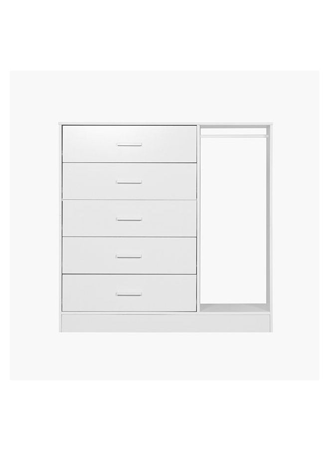 Home Box - Vanilla Cody Chest of 5-Drawers With Hanger 118x119x44 cm - Image 1