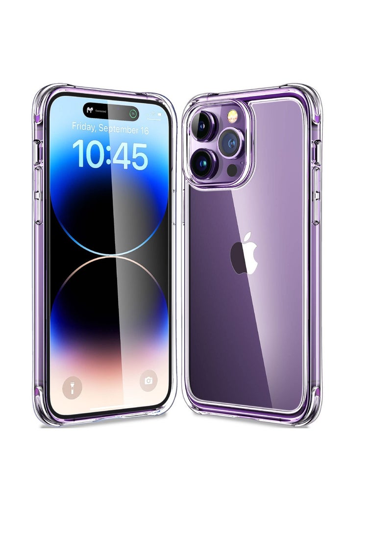 Yuwell iPhone 14 Pro Max Case Clear 6.7 inch Anti-Yellowing iPhone 14 Pro Max Cover Transparent Slim Thin Crystal Clear Phone Case Shockproof Protective Bumper Protection iPhone Case Cover For Apple iPhone 