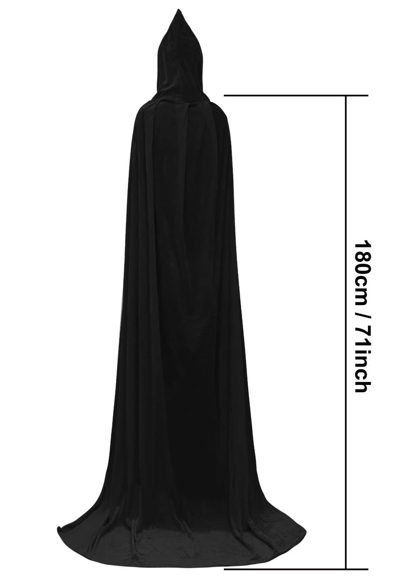 Double Couple Halloween Costumes for Adults with Scary Light up Mask Cosplay Cape Costumes Cloak with Hood for Women Men - Image 3