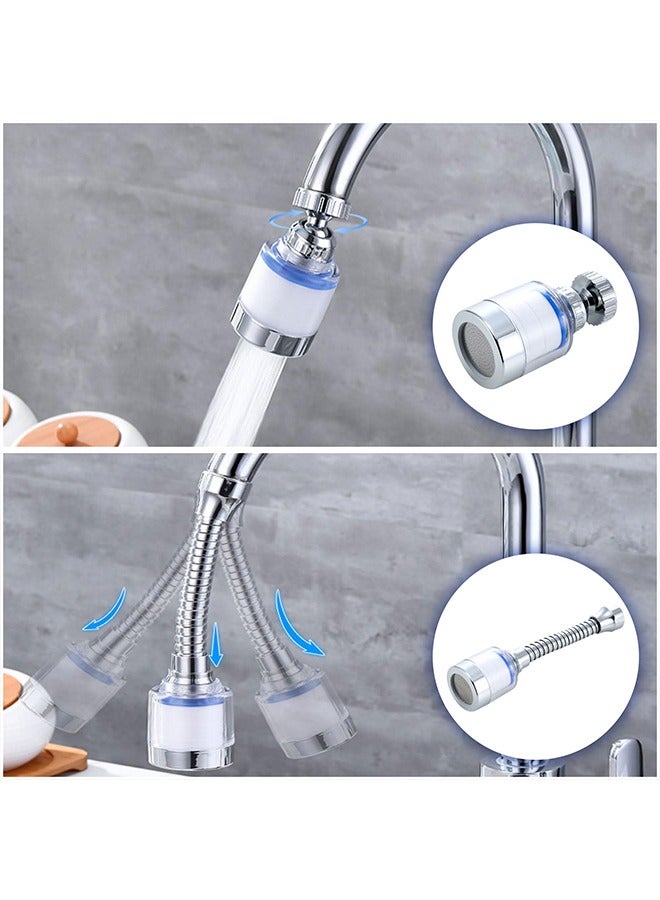 بوفان فلتر صنبور يدور 360 درجة، فلتر حوض صنبور مياه مكون من قطعتين و5 خراطيش سهلة التركيب، منقي نظيف، فلتر صنبور المطبخ للحمام والمطبخ، معظم الصنابير - Image 5