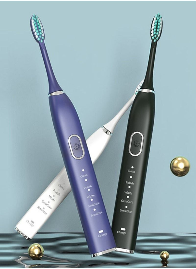 Sharpdo - Sonic Electric Toothbrush with 3 Brush Heads for Adults and Kids, One Charge for 180 Days,5 Modes  Rechargeable Electric Toothbrush(Black) - Image 1