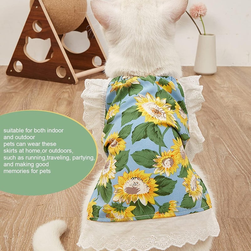 Pet Sunflower Skirt, Breathable Soft Acrylic, Sun Protection Summer Wear for Dogs and Cats - Cute Design, Comfortable Fit, Ideal for Outdoor and Indoor Use (XL) - Image 4