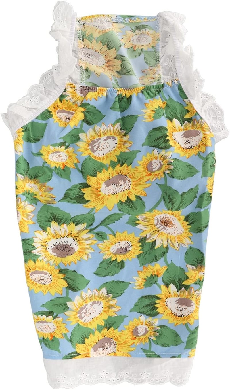 Pet Sunflower Skirt, Breathable Soft Acrylic, Sun Protection Summer Wear for Dogs and Cats - Cute Design, Comfortable Fit, Ideal for Outdoor and Indoor Use (XL) - Image 1