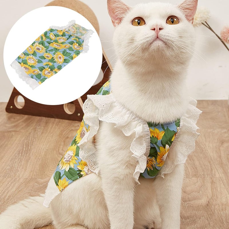 Pet Sunflower Skirt, Breathable Soft Acrylic, Sun Protection Summer Wear for Dogs and Cats - Cute Design, Comfortable Fit, Ideal for Outdoor and Indoor Use (XL) - Image 3