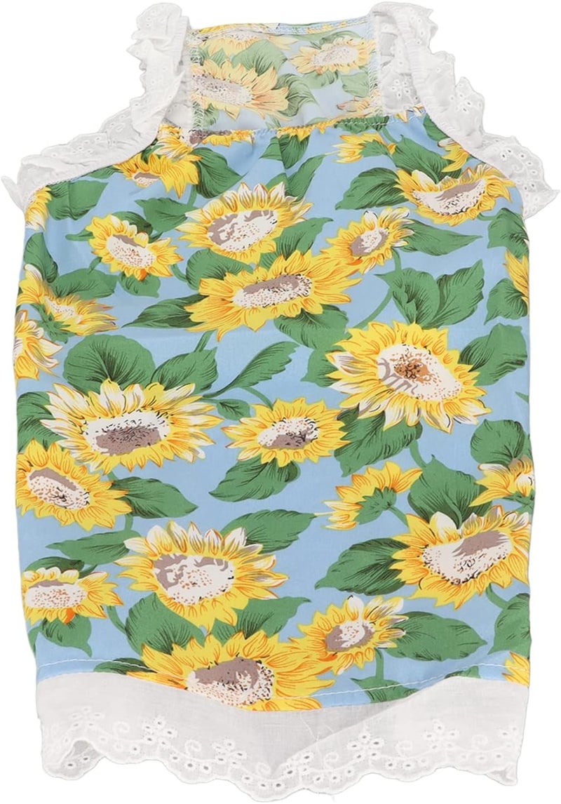 Pet Sunflower Skirt, Breathable Soft Acrylic, Sun Protection Summer Wear for Dogs and Cats - Cute Design, Comfortable Fit, Ideal for Outdoor and Indoor Use (XL) - Image 2