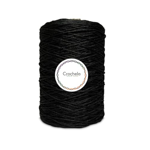 Crochela 1 MM Nylon Macrame Cord/Thread/Dori (Purse Thread) for Jewellery Making, Bags and Many Other DIY Crafts (Weight : 200 Grams | Length : 400 Meters) (Black) - Image 1