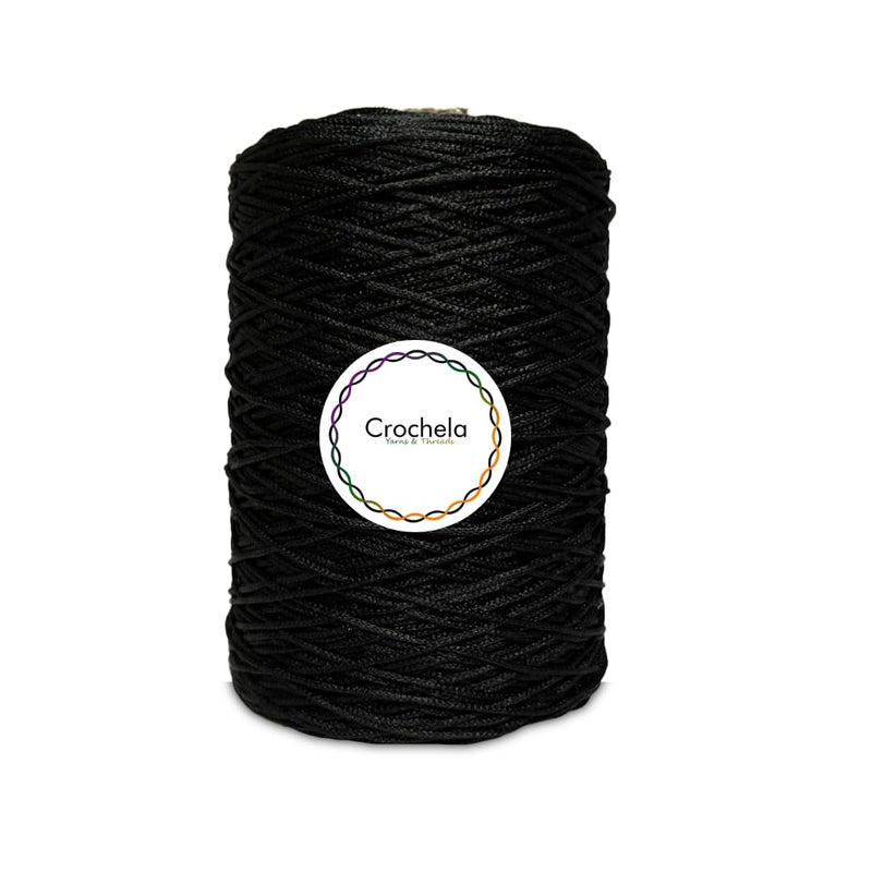 Crochela 1 MM Nylon Macrame Cord/Thread/Dori (Purse Thread) for Jewellery Making, Bags and Many Other DIY Crafts (Weight : 200 Grams | Length : 400 Meters) (Black) - Image 4