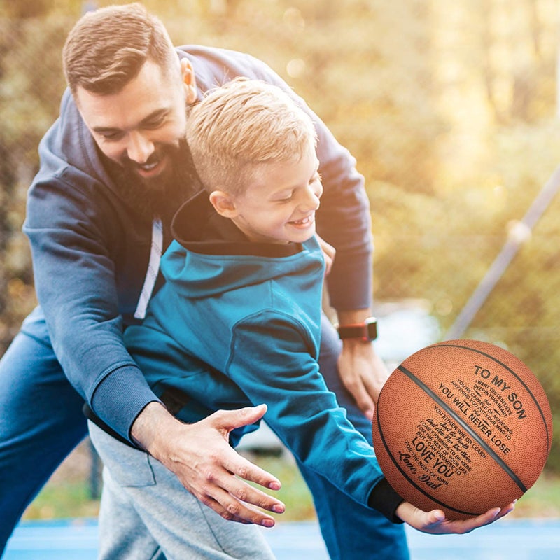 Kenond Kenon Engraved 29.5 Inch Basketball for Son - Personalized Basketball Indoor/Outdoor Game Ball- You Will Never Lose Encouragement Gift for Graduation Birthday Christmas (for Son from Mom) - Image 3