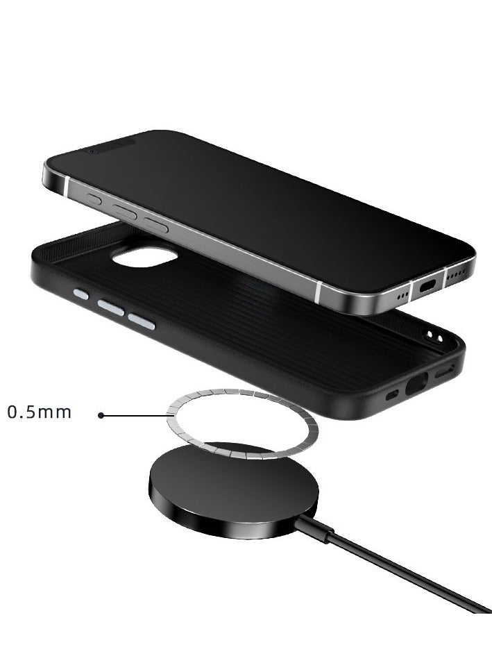 General Carbon Fiber Magnetic Case Compatible with iPhone 16E/SE4 2025 5G Cover with Invisible Magnetic, Ultra-thin Matte Anti Shock and Anti Fall Cover for Wireless Charging  - Image 2