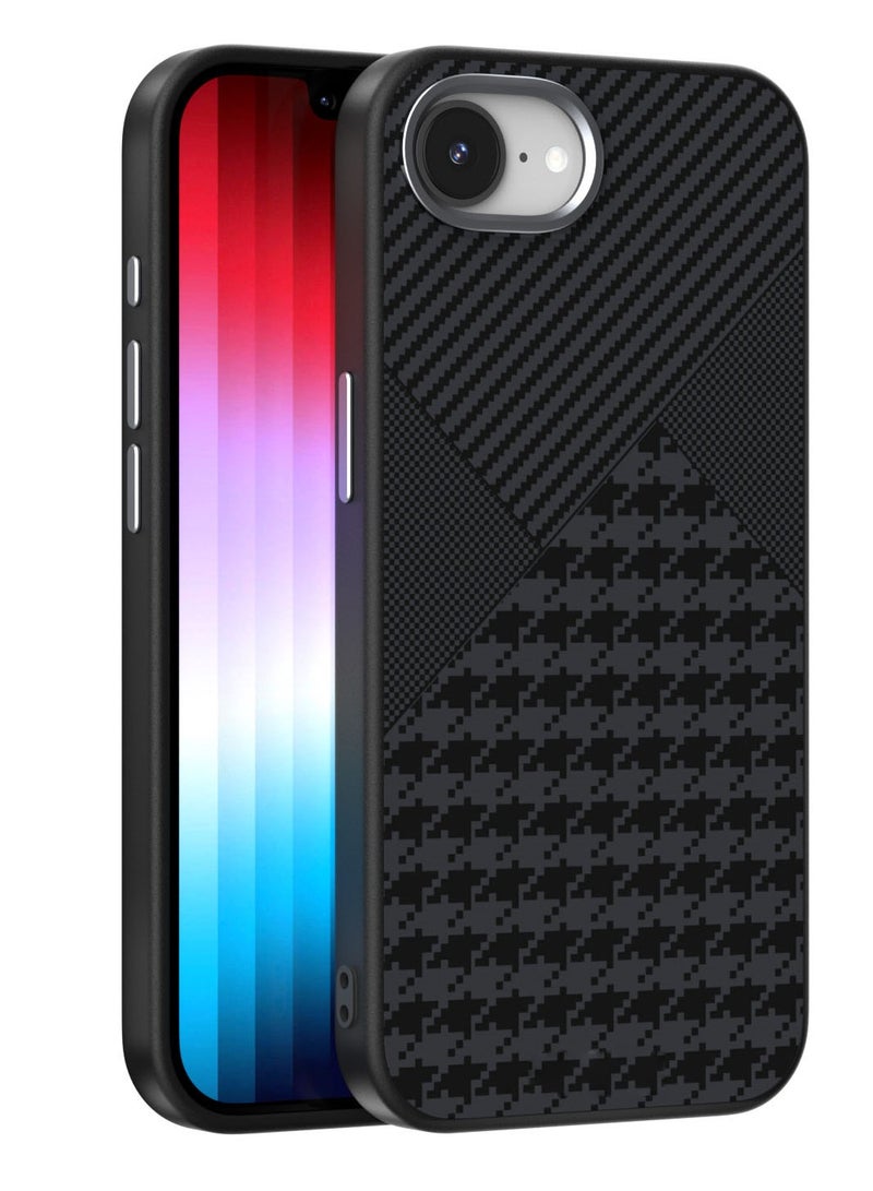 General Carbon Fiber Magnetic Case Compatible with iPhone 16E/SE4 2025 5G Cover with Invisible Magnetic, Ultra-thin Matte Anti Shock and Anti Fall Cover for Wireless Charging  - Image 1