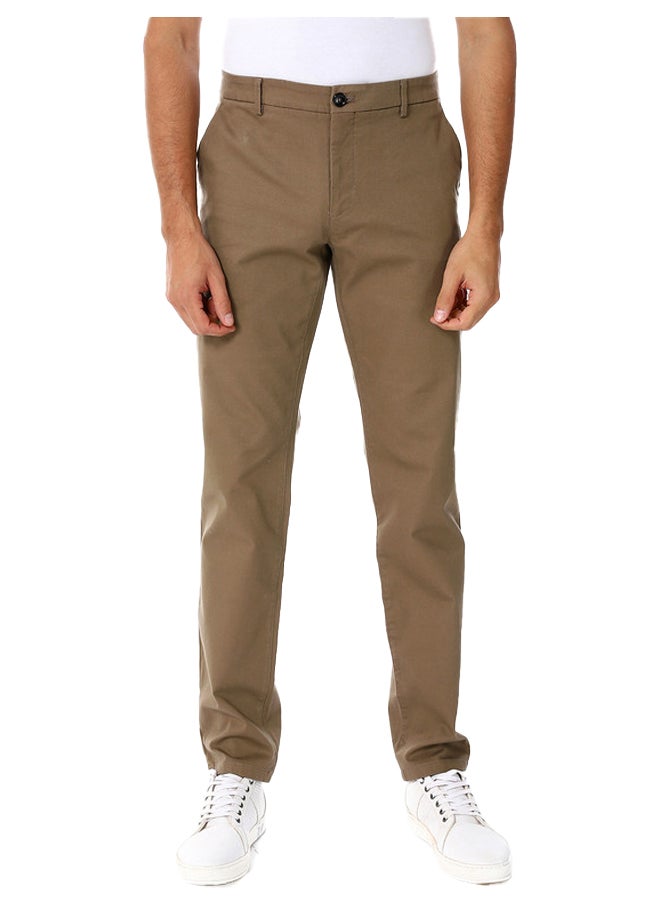 Esla Slim Fit Plain Cotton & Lycra Pants  - Image 1