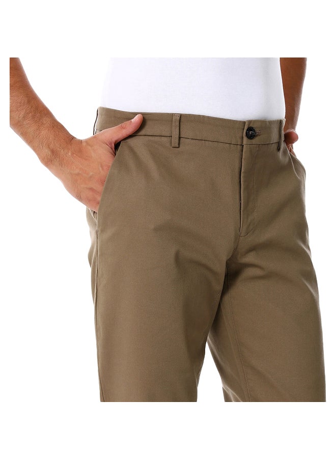 Esla Slim Fit Plain Cotton & Lycra Pants  - Image 4