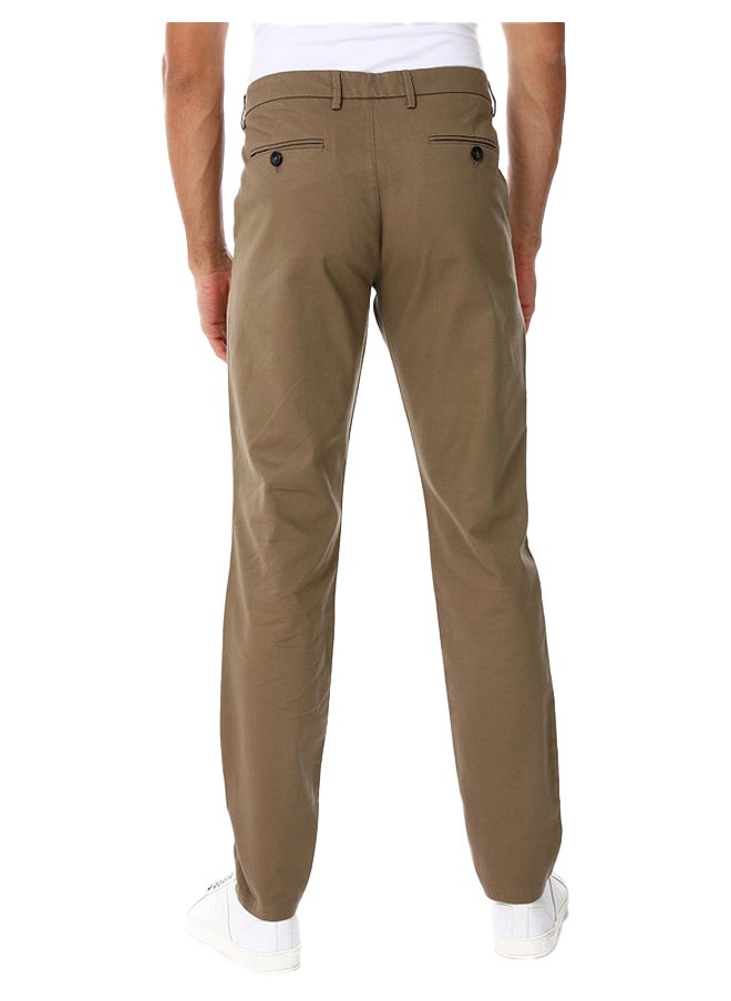 Esla Slim Fit Plain Cotton & Lycra Pants  - Image 3