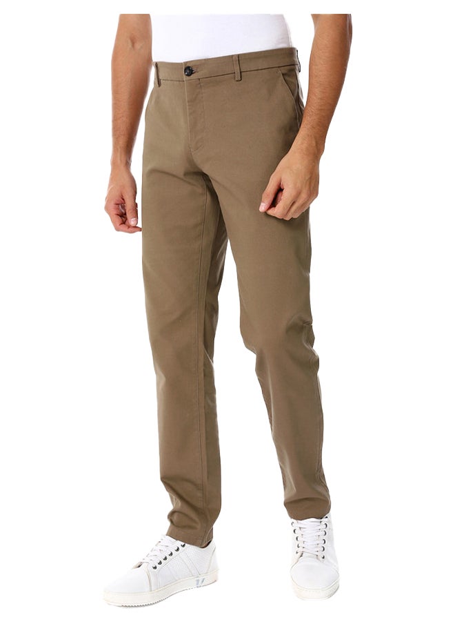 Esla Slim Fit Plain Cotton & Lycra Pants  - Image 2