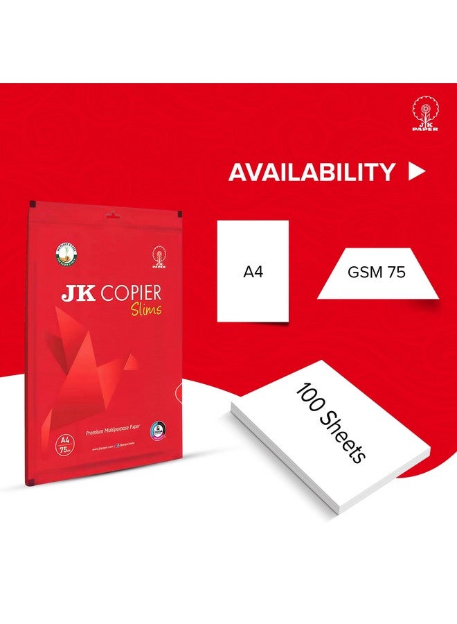 JK JK Copier Slims Paper A4, 75 GSM, 100 Sheets - Image 2