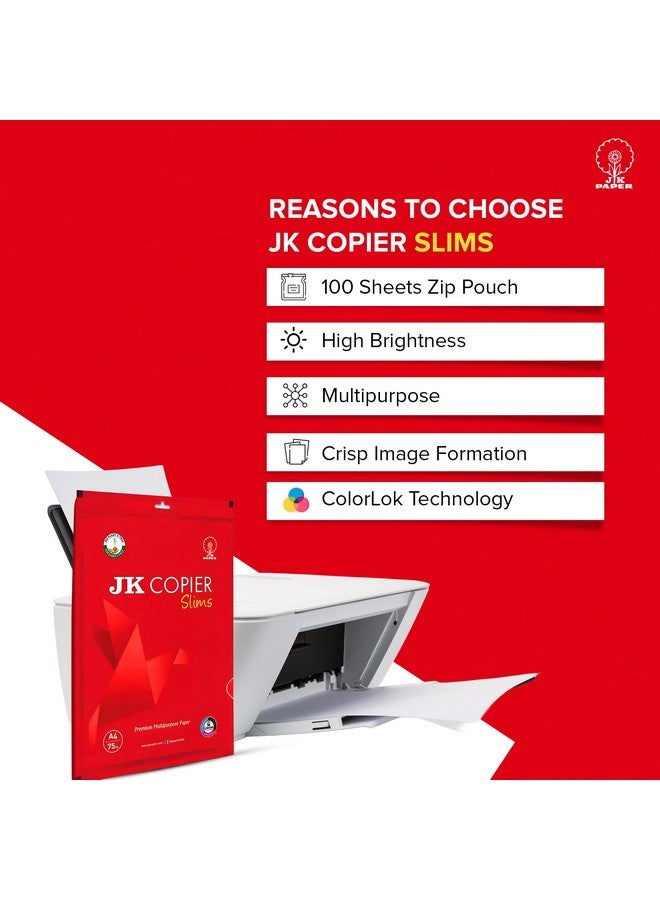 JK JK Copier Slims Paper A4, 75 GSM, 100 Sheets - Image 4