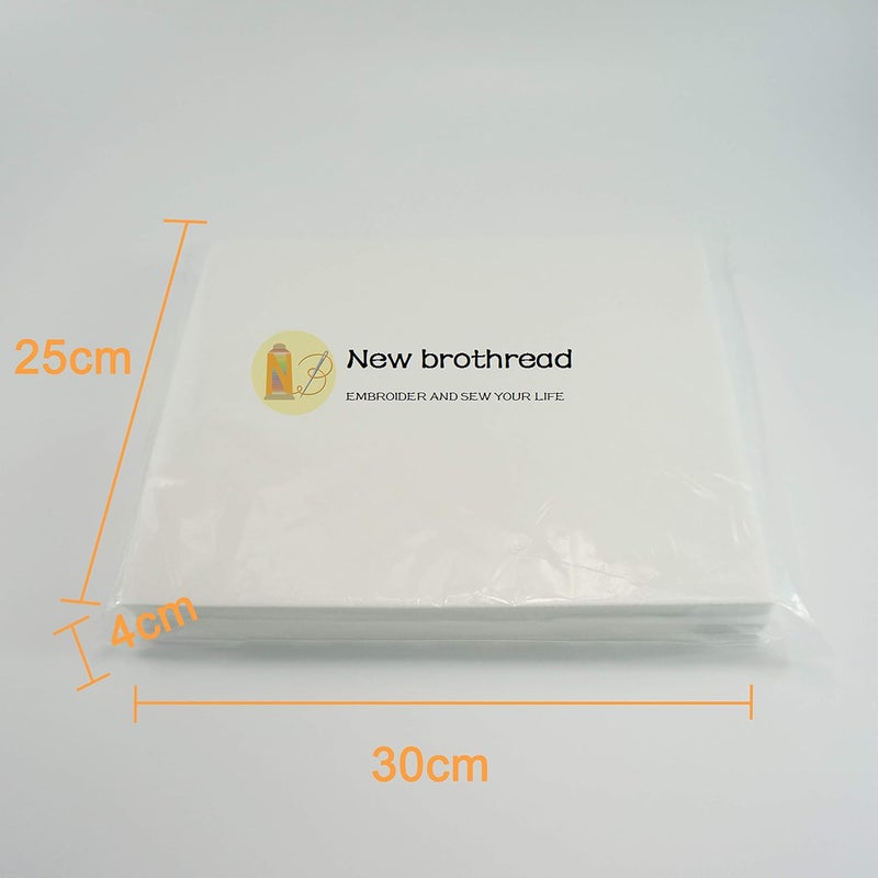 New brothread Cut Away Machine Embroidery Stabilizer Backing 8"x8" - 100 Precut Sheets - Medium Weight 2.5 Ounce - Fits 4x4 and 6x6 Hoops - Image 2