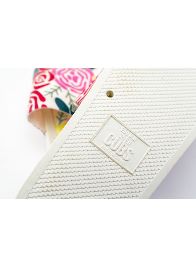 CUBS Roses Print Everyday Wear Eco-Friendly Pvc Slides For Girls Lightweight Easy To Wash And Anti-Slip Soles - Image 5