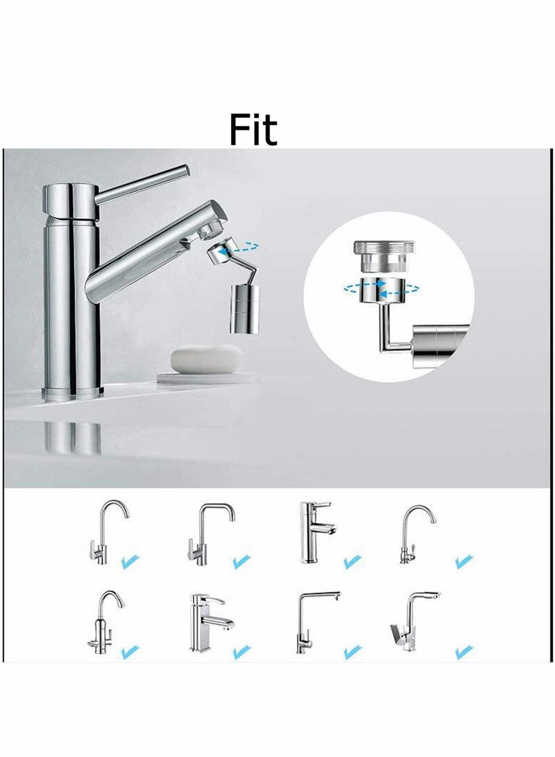 SYOSI 720 ° Faucet Aerator Big Angle Spray Large Flow Aerator Dual Function Kitchen Faucet Aerator, Bathroom Faucet Mounted for Face Washing, Gargle and Eye Flush - Image 4