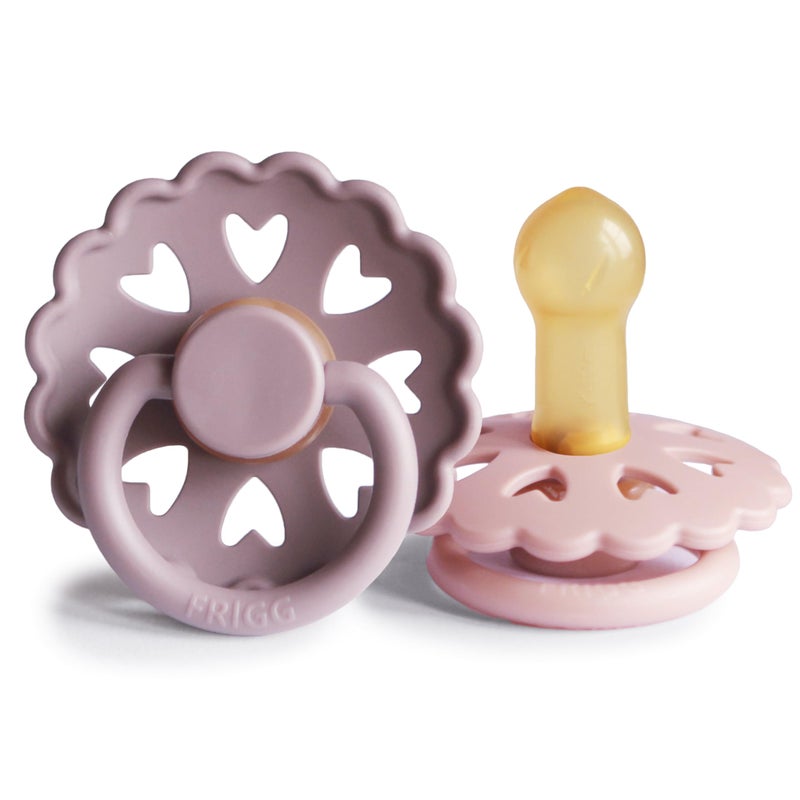 FRIGG Andersen Fairytale Natural Rubber Baby Pacifier | Made in Denmark | BPA-Free (Twilight Mauve/Primrose, 6-18 Months) - Image 1