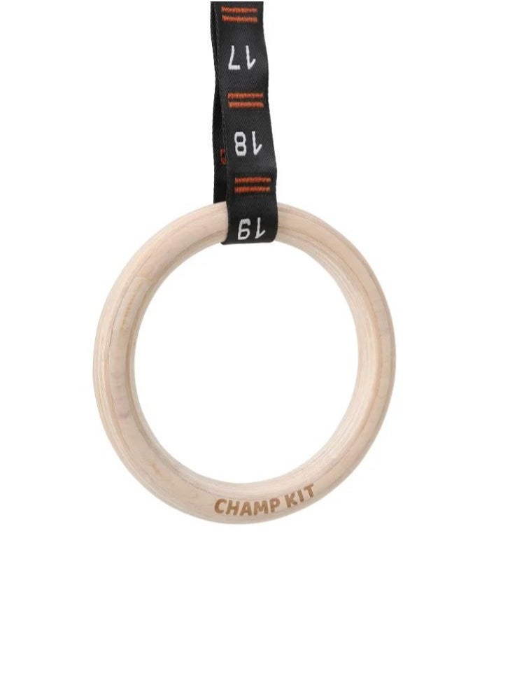 CHAMP KIT - Gymnastics Rings - Adjustable with Numbered Straps and Premium Quality - Perfect for Calisthenics and Home Workouts - Image 1