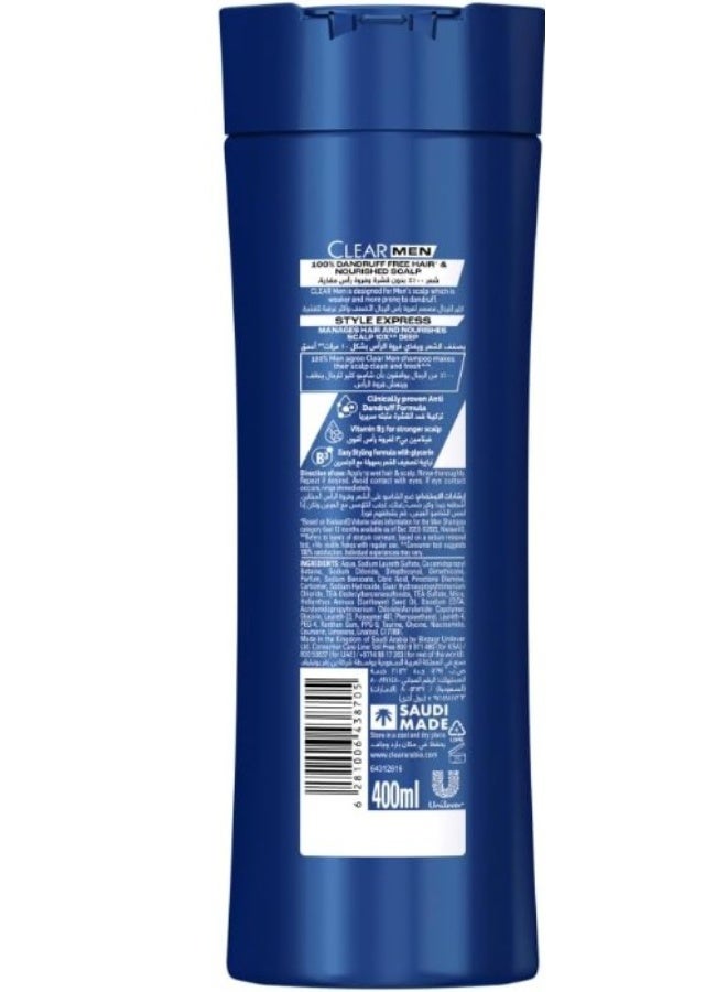 CLEAR 2in1 Shampoo & conditioner for men, anti dandruff shampoo, Style Express, 100% dandruff-free hair^ & nourished scalp, 400ml - Image 3
