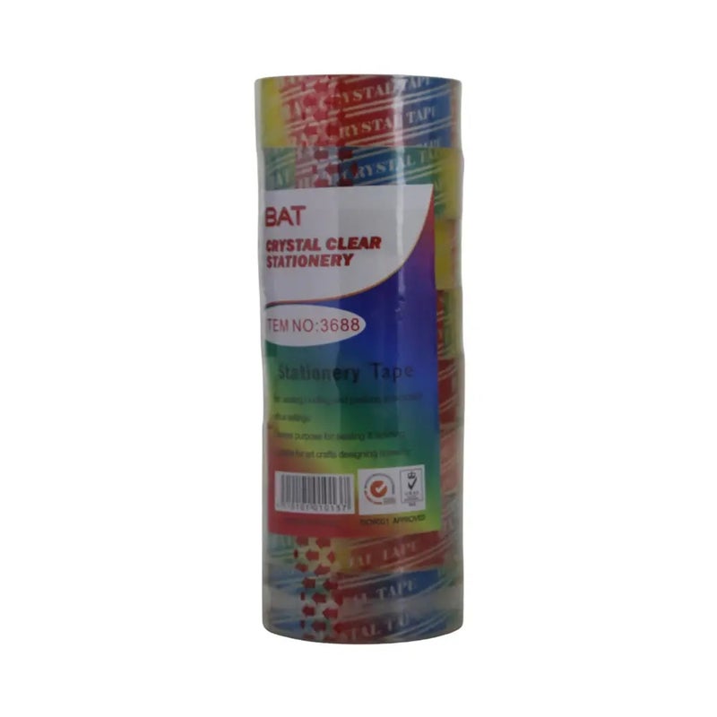 Bat Crystal Clear Stationery Tape All Purpose Tape- 8pcs - Image 1