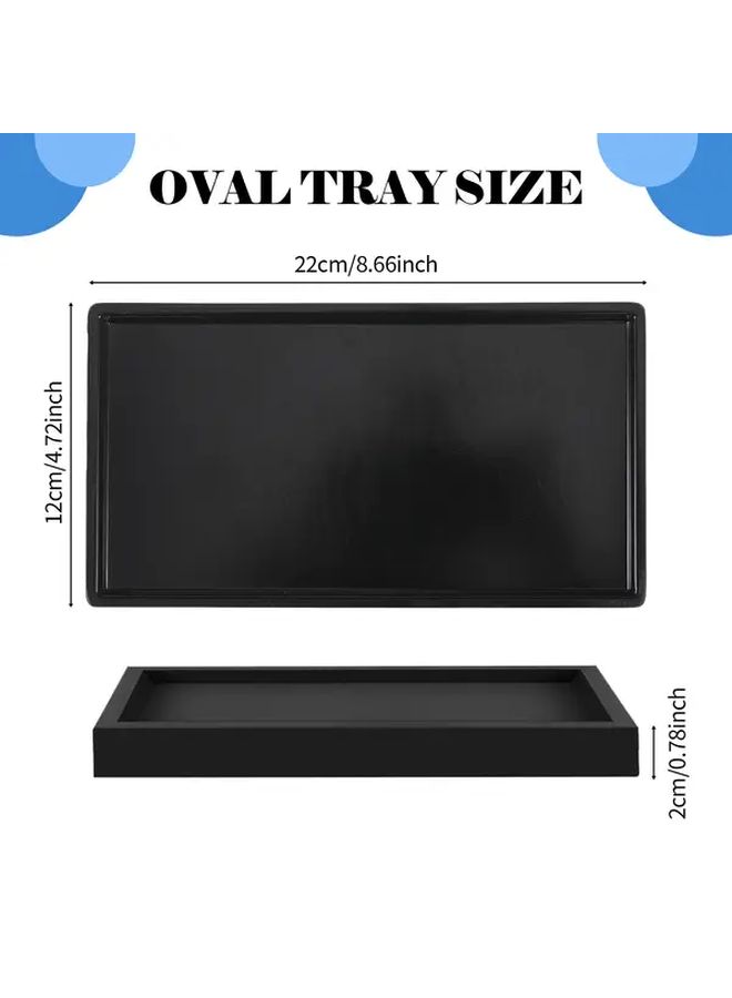 Modern Black Bathroom Vanity Organizer Tray With Lipped Edges Minimalist Design For Perfumes Candles And Soap Dispensers - Image 3