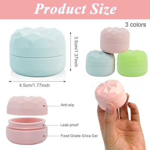MAYCREATE® 3pcs Silicone Cream Jars for Travel 20ml Cream Dispenser Refill Travel Bottles for Toiletries, Leakproof Small Travel Containers for Face Body Hand Cream, Shampoo, Powder - Image 2