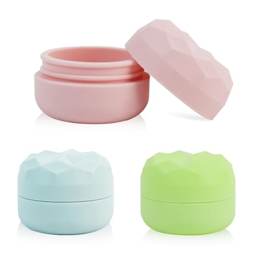 MAYCREATE® 3pcs Silicone Cream Jars for Travel 20ml Cream Dispenser Refill Travel Bottles for Toiletries, Leakproof Small Travel Containers for Face Body Hand Cream, Shampoo, Powder - Image 1