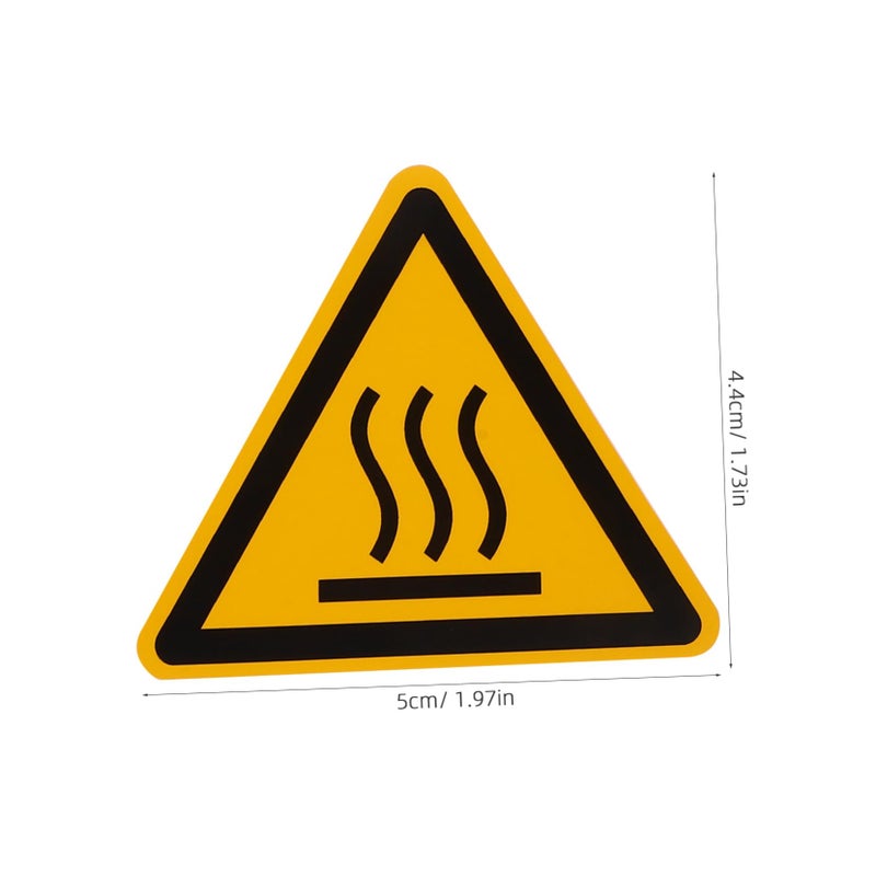 High Temperature Warning Stickers 2 Sheets Industrial Safety Signs Size 5 X 4.4 Cm - Image 3