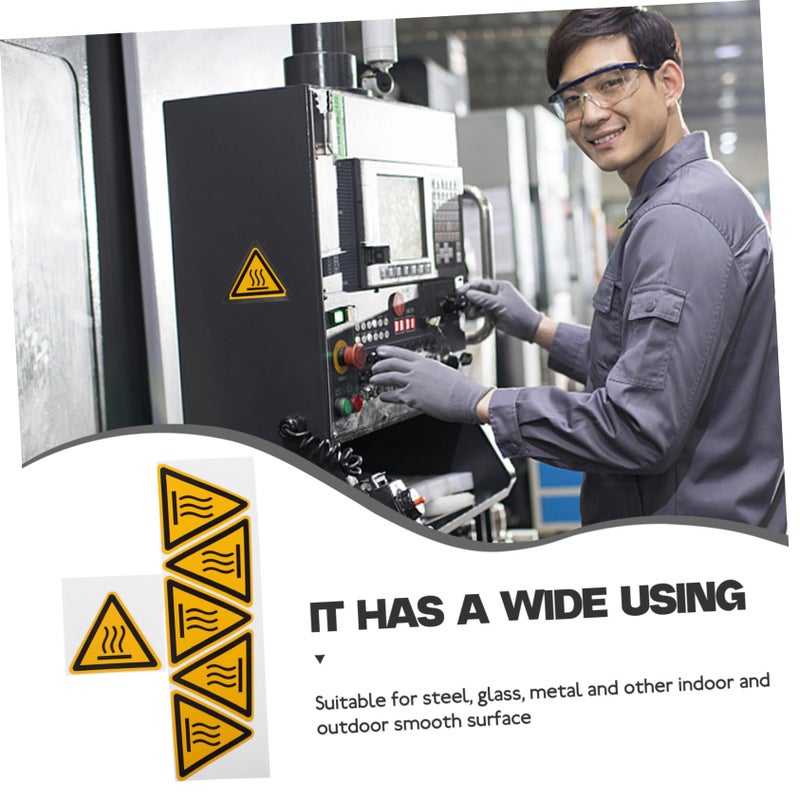High Temperature Warning Stickers 2 Sheets Industrial Safety Signs Size 5 X 4.4 Cm - Image 5