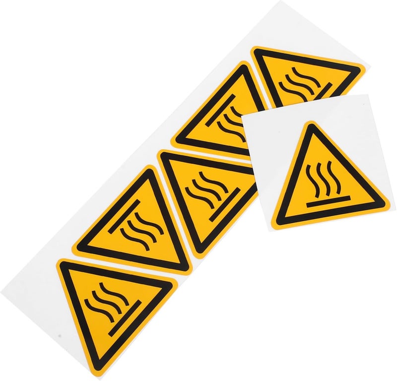High Temperature Warning Stickers 2 Sheets Industrial Safety Signs Size 5 X 4.4 Cm - Image 1