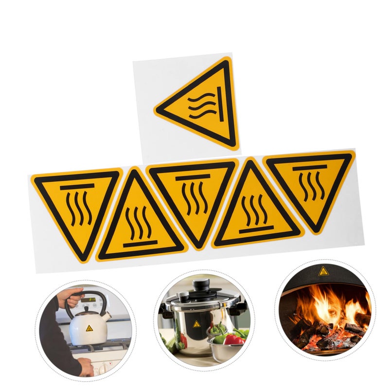 High Temperature Warning Stickers 2 Sheets Industrial Safety Signs Size 5 X 4.4 Cm - Image 4