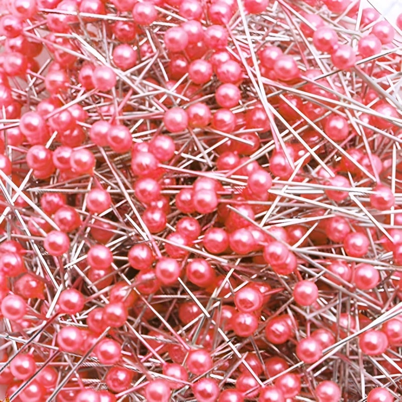 Wetco 800 Pcs Sewing Pins, 1.5 in Round Pearl Heads Pins, Pearlized Pins, Pearl Push Pins, Dressmaker Pins, Quilting Pins for Fabric, Craft and Sewing Project, Weddings Corsage Florists (Light Pink) - Image 1