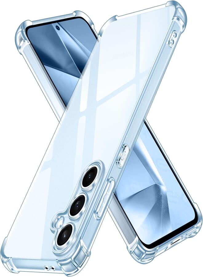 ivoler Clear Silicone Case for Samsung Galaxy S24 FE 5G (Not for Galaxy S24) with Shockproof Protective Corners, Thin Soft Transparent Protective Flexible TPU Transparent Mobile Phone Case