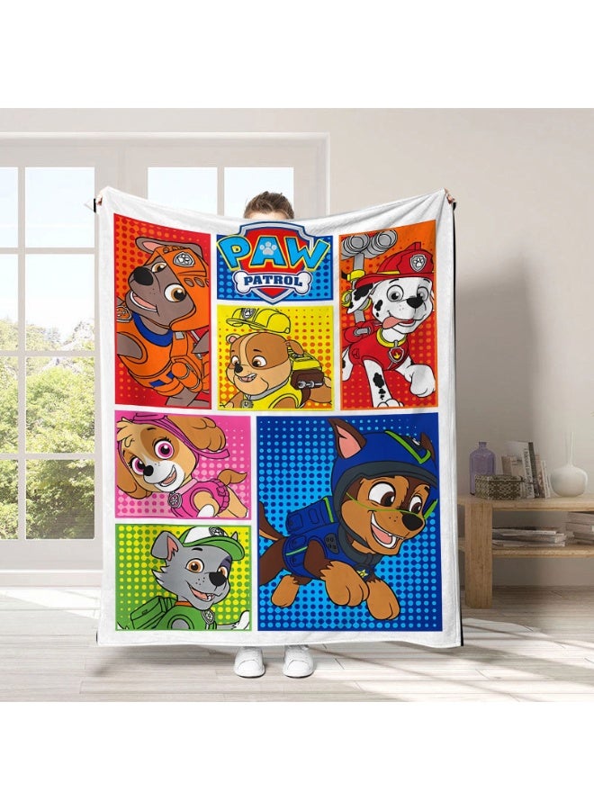 ILovhaprty PAW Patrol Kids Fleece Blanket 150×100cm, Super Soft Cozy Lightweight Cartoon Throw Blanket, Skin-Friendly Warm Flannel Blanket for Sofa Bed Car Travel, Perfect Eid Ramadan Gift for Boys Girls Toddlers - Image 1